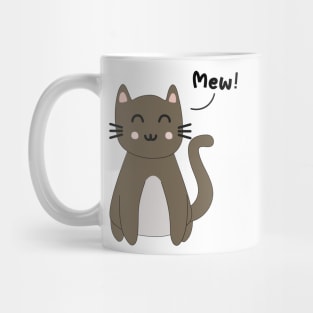 Sweet Happy Cub Brown Kitten saying Mew Mug